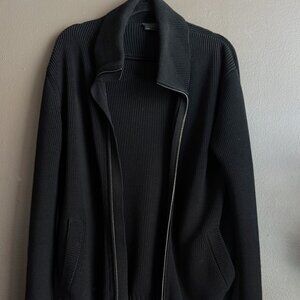 Prada Wool Black Zip‐Up Sweater